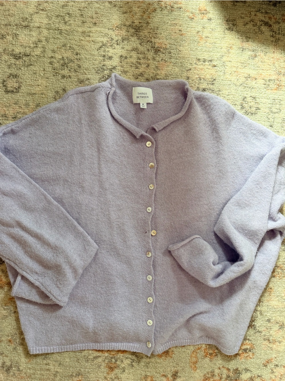 Things Between Lavender Button-Front Cardigan